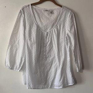 G.H. Bass Blouse White Floral M